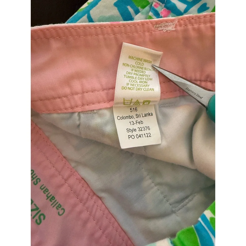 Lilly Pulitzer The Callahan Short Women's Size 00‎ Blue/Green 100% Cotton Preppy